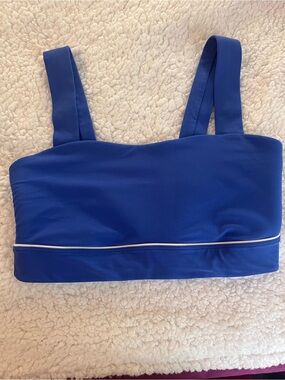 All In Motion Women's Everyday Soft Light Support Piped Sports Bra, Blue
Size L